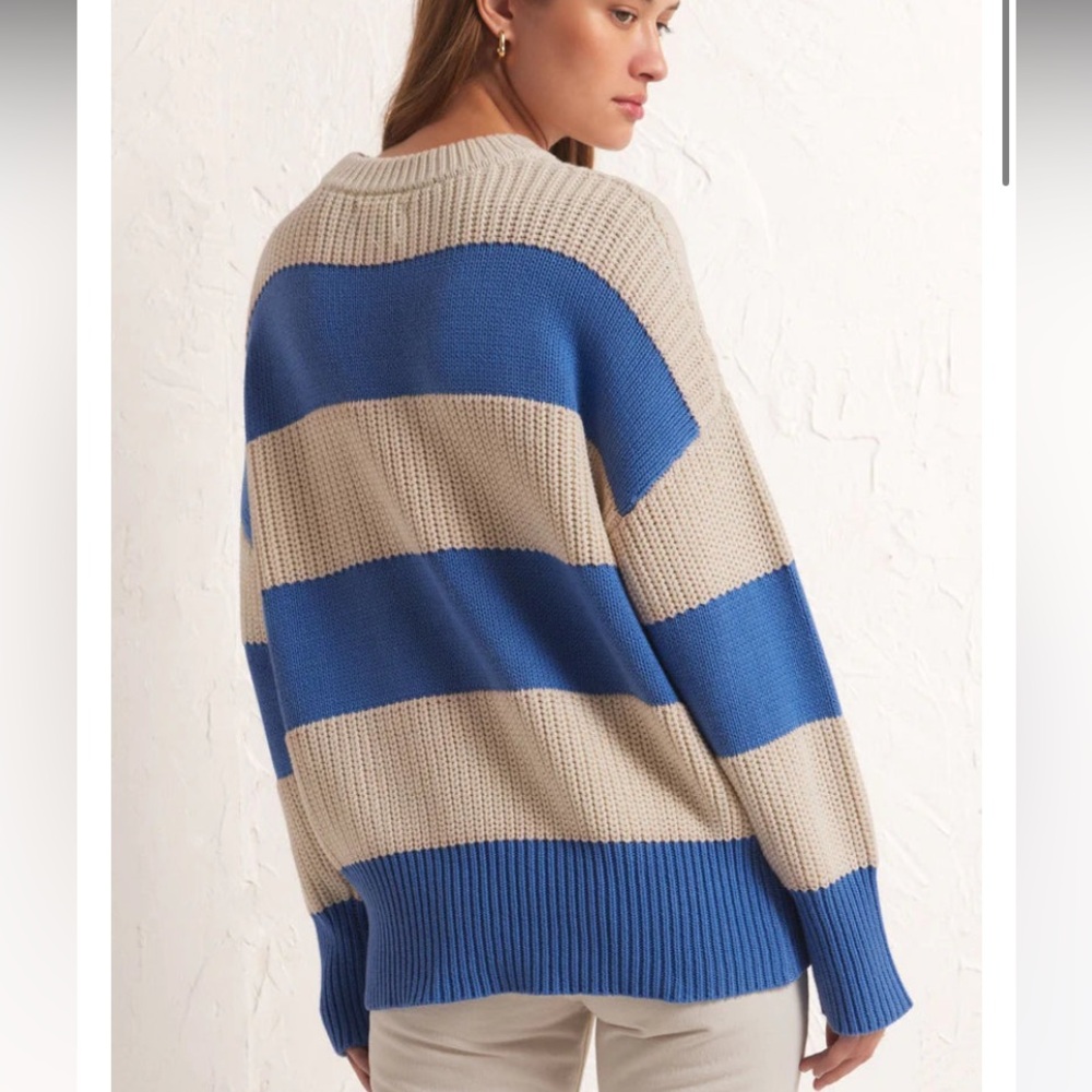 Z Supply Blue Striped Sweater - Picture 2 of 5
